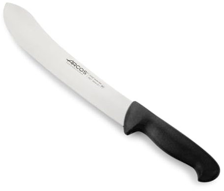 Arcos Coltello da Macellaio in Acciaio Inossidabile Nitrum – Coltello da Cucina Professionale per Tagliare Carne, Pesce e Verdure – Manico Ergonomico in Poliossimetilene, Serie 2900, Colore Nero