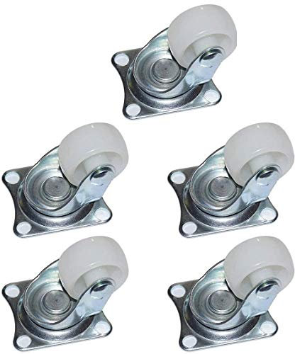 DollaTek 5Pcs Ensemble de roulettes pivotantes Fixes de 1 po en Forme de Rectangle de Roue en Plastique
