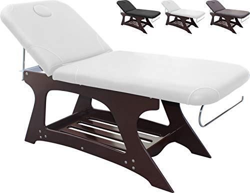 Polironeshop VIRTUS Lettino fisso in legno per massaggi centro estetico estetista (Bianco)