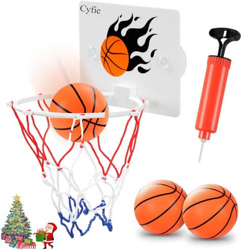 CYFIE Bath Basketball Hoop for Kids Suction Cup Basketball Hoop Set with 3 Balls and Pump Toddler Bath Toys for Boys & Girls