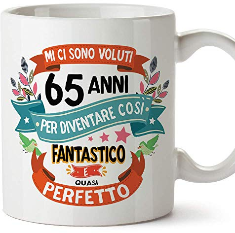 Mugffins Tazza 65 Compleanno -Idee Regali Anniversario Originali per Lui/per Lei