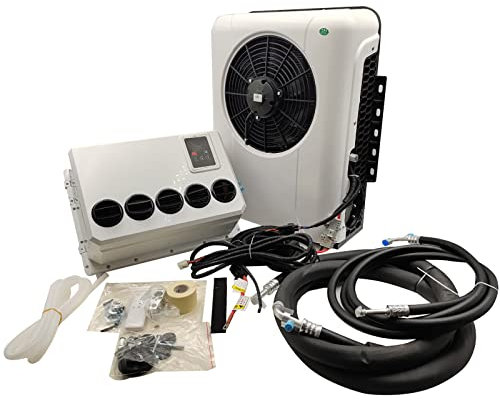 LAOJIN 12 V Universal Electric RV Truck Camper Van Air Conditioner New Energy 100% electric Automotive Split Air Conditioner AC Unit 12 V 6600 BTU,Quiet AC - Cooling Only, RV AC Unit,