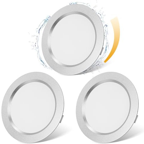 zexhy 3er LED Einbaustrahler 12V Warmweiß 3000K - led Spots 12V Dimmbar 3W 220LM Lochmass 58-60mm und 15mm Flach, Möbeleinbauleuchte deckenleuchte Einbauspots Deckenspot für Wohnmobil Wohnwagen