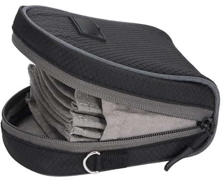 Beufee Étui pour Filtre D'objectif D'appareil Photo avec Bandoulière, Sac De Filtre D'objectif Portable à 8 Fentes, Pochette De Filtre D'appareil Photo Anti-poussière pour la Photographie