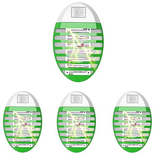 Queath Myggavvisande lampa set med 4, flugförstörare, inomhus myggmedel, flugfälla, UV-lampa mot mygga, inre myggskydd, elektrisk flugdöd