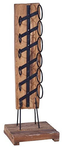 Generisch Weinregal für 6 Flaschen 35x35x100 cm Massivholz Teak