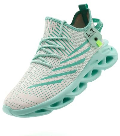 ZDFQLGV Herren Outdoor Winter Gefütterte Schuhe Wasserdicht Warm Plüsch Leder Wander Trekking Laufschuhe Sneakers rutschfest Mode Fitness Bequem Leicht Hellgrün EU 42