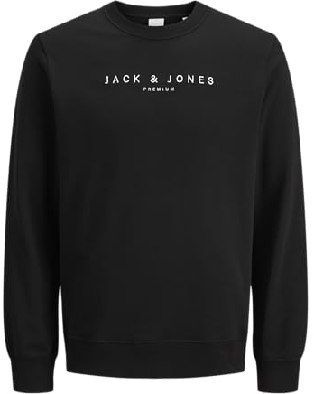 JACK & JONES Crew Neck Jprccjayson Sweat à col Rond, Noir, M Homme