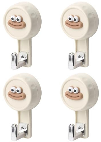 VirtuGro Lot de 4 Crochet Ventouse Puissante 5KG Porte Manteau Salle de Bain Sans Perçage Plastique Réutilisables pour Enfants Cuisine et Salle de Bain(Beige)