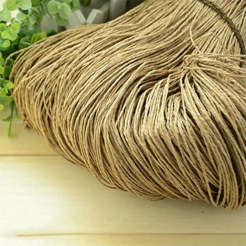 Filato di paglia di rafia naturale, 600 m, per lavori a maglia a mano all'uncinetto, cappello estivo, borse, cuscini, cesti, materiale per lavori a maglia, fai da te, 500