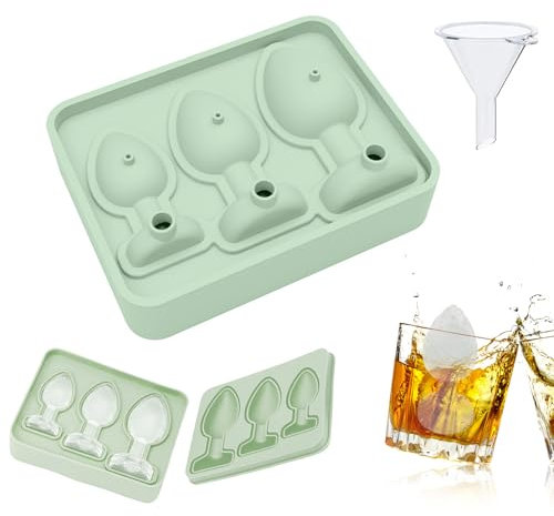Moule à Glaçons en Silicone pour Adulte, Moule à Glaçon Rigolo Avec Couvercle Silicone pour Adulte, Sans Bpa, pour Cocktail, Whisky, Bière, Café, Empilable et Réutilisable Bacs à Glaço (Green)