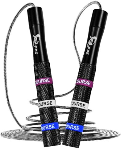 Corda per Saltare Professionale, Corda per Saltare Ad Alta Velocità 360° per Adulti con Sistema a Doppio Cuscinetto e Impugnatura in Alluminio Antiscivolo,300cm Corda Regolabile per Uomini e Donne
