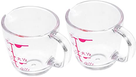 Luxshiny Tazas Medidoras Transparentes 15ml Pequeñas De As, Resistente Al Desgaste, Para Cocina y Bar, Uso Doméstico, Paquete De 2 Unidades