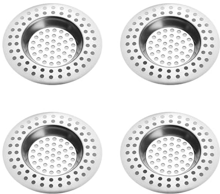 4 Pcs Stainless Steel Kitchen Sink Strainer Plug, Strainer Drain Protector, Stainless Steel Drain Filter, for Kitchen, Shower, Bathroom