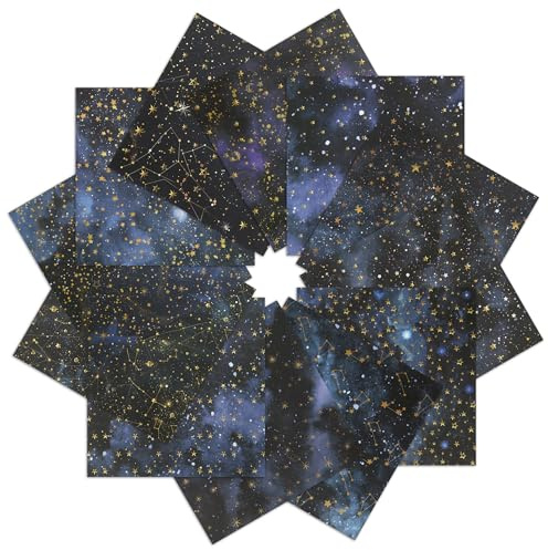 Galaxy Scrapbook Paper - 30x30cm Starry Night Pattern Paper Craft Cardstock,24 Sheets Double-Sided for Scrapbooking,Card Making,Designer,Journaling,Background Borders Greeting Cards