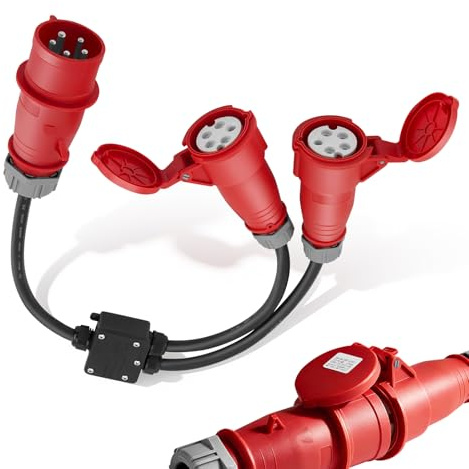 Adattatore CEE Da 32 A A 16 A, 400 V,Ip44,Spina Industriale A 5 Poli,Con Cavo Di Prolunga Da 150 Cm,Adattatore Ad Alta Tensione Per Edifici,Officine