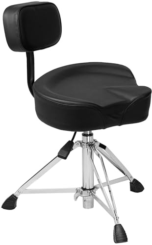 Vhffoso Tabouret de batterie hydraulique réglable en hauteur de 45 à 65 cm, robuste à double baleines style moto, siège de batterie pour enfants DS03ED