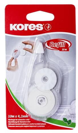 Kores Recharge for Correction Tape Refill Roller, Total Cover, 10m x 4.2mm, 84425