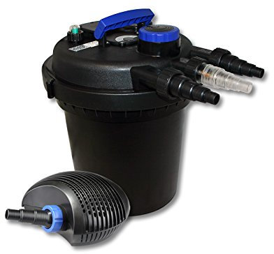 SunSun Kit de filtrado de estanque a presión 6000l 11W UVC clarificador y 20W ECO Bomba jardin