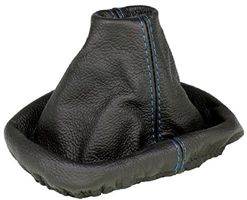 L & P Car Design L&P A0035 Schaltsack Schaltmanschette kompatibel mit VW Golf 4 IV 100% Echtleder Leder Schwarz Naht Blau