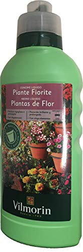 Vilmorin Abono Líquido Fertilizante para Plantas con Flores de Casa y Balcón (Petunias, Pensamientos,...) para Floración Brillante y Prolongada - Incluye Tapón Dosificador - Envase 500 ml