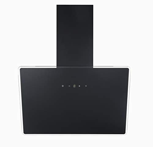 Respekta Dunstabzugshaube kopffrei/Dunstabzugshaube schräg 60 cm/Metallgehäuse mit Glasschirm in Schwarz/Abluft - und Umluftfunktion / CH111060SA++ / A++ / 53-68 dB