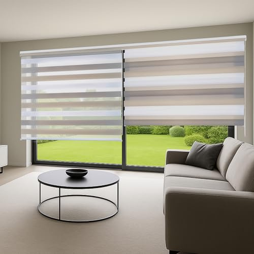 STORESDECO Doppelrollo mit Bohren 180H x 180B cm für Fenster & Türen - Zuverlässiger Lichtschutz & Sichtschutz - Kindersichere Rollos für Fenster mit Bohren & Einfacher Montage - Made in Europe