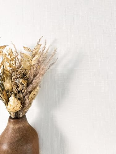 NEWROOM Tapete Weiß Vliestapete Überstreichbar - Linien Uni Einfarbig Struktur Modern Stoßfest Blickdicht inkl. Tapezier-Ratgeber