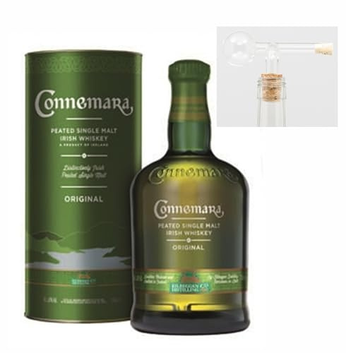 Connemara Original peated irischer Single Malt Whiskey +1 Glaskugelportionierer zum feinen Dosieren Whisky Set