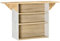 HOMCOM Kücheninsel, Küchenschrank mit erweiterbarer Arbeitsplatte, Sideboard, Küchenregal mit 3 Regalen und Messerhalter, Küchenwagen, Weiß+Eiche, 140 x 55 x 91 cm