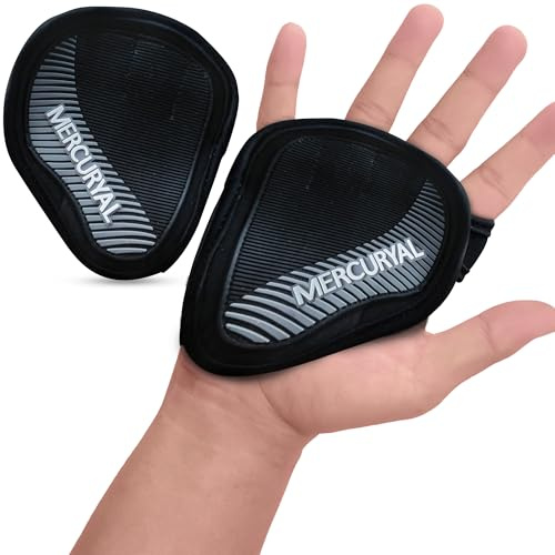 MERCURYAL Pack de 2 almohadillas para fitness para dominadas, guantes de dominadas, entrenamiento de fuerza, almohadillas de agarre para deportes de fuerza, almohadillas de agarre de neopreno