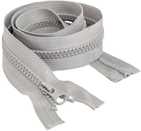 1 Pièce Fermeture Eclair, Séparable Fermeture, 70cm Nylon Fermeture éclair, Chaîne Continue, Charnières en Nylon, Taille de Fermeture à Glissière #8, Pour Couture, Vestes, Accessoires (Gris)