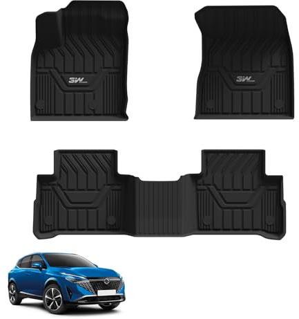 3W Tappetini per Nissan Qashqai J12 2021-2025 2026 (non per E Power), Facili da pulire Tappetino Antiscivolo per Impermeabili a Copertura Completa Set Adatto a Nissan, Tappeti Auto in Thorex™