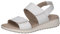 CAPRICE Damen Sandalen flach aus Leder Bequem, Weiß (White Nappa), 42 EU