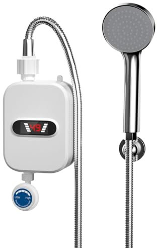 Doccia con riscaldamento istantaneo - Scaldabagno da 3,5 kW con display digitale - Scaldabagno elettrico istantaneo 110V Scaldabagno elettrico senza serbatoio impermeabile per acqua calda