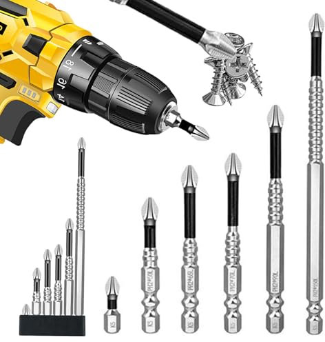 6Pcs High-Magnetic Screwdriver Drill Bit Set, Strong Durability Anti-Slip Impact Kit, Electric Screwdriver Set for Impact Drive, Precision Screwdrivers Set for Home Repair