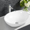 LIFEZEAL Waschbecken Keramik Weiß, Aufsatzwaschbecken Handwaschbecken Oval für Badezimmer & Gäste-WC, Waschschale Aufsatzbecken Modernes Design (41 x 34 x 14,5 cm)