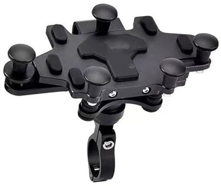 Soporte De Navegación para Teléfono Móvil con Ajuste Giratorio De Aleación Mejorado 2024 Soporte Amortiguador para Motocicleta Y Bicicleta. Soporte navegación(H95 Black)