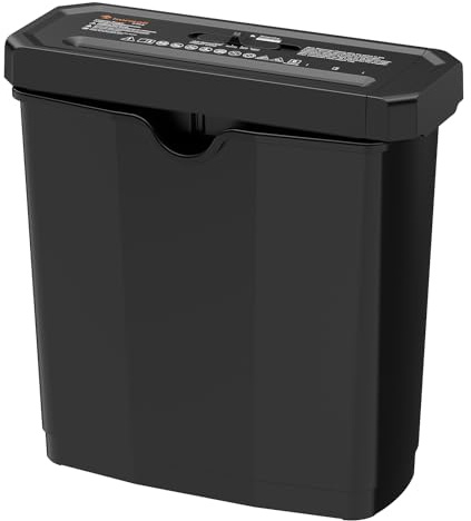 Bonsaii 6-Sheet Strip-Cut Paper Shredder for Home Use with Extendable Arm