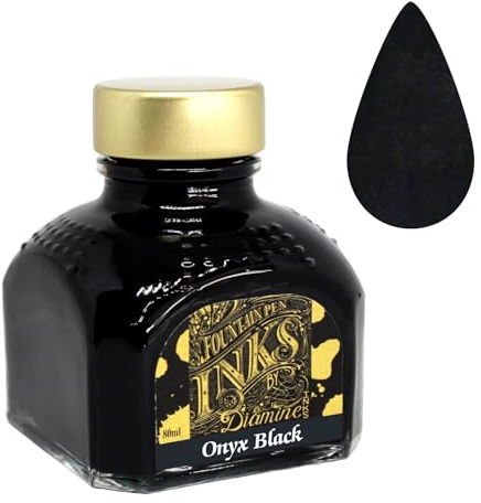 Diamine Fountain Pen Ink - 80 ml - Onyx Black by Diamine