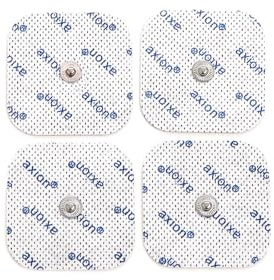 4 Elektroden-Pads 5x5cm - kompatibel mit TENS-Geräten & EMS-Trainern von Sanitas (wie SEM 40,41) & Beurer (wie EM 40,41) | Wiederverwendbar | Zertifiziertes Medizinprodukt von axion