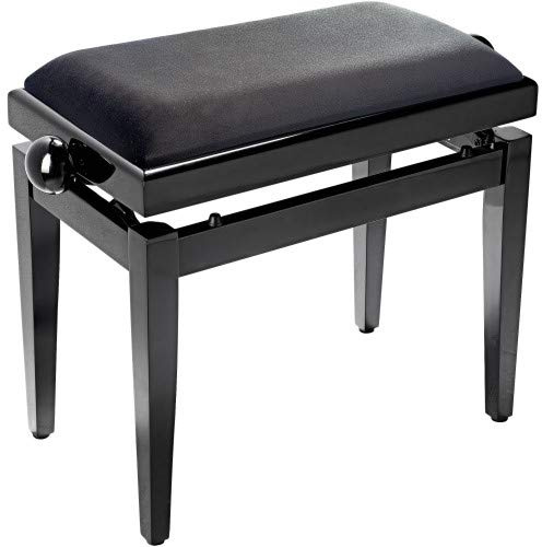 Stagg PB05 - Banqueta Piano negro brillante terciopelo negro