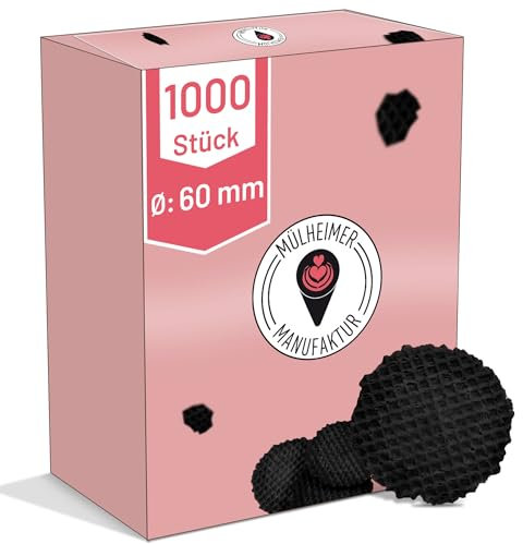 MyNaschbar Knuspertaler Rundwaffel 1000 Stück, Ø 60 mm – Knusprige Eiswaffel Schwarz – Essbare Eiswaffel perfekt für Eisbecher, Garnierung, Deko & Co. – Eiswaffeln in Eisdielen-Qualität