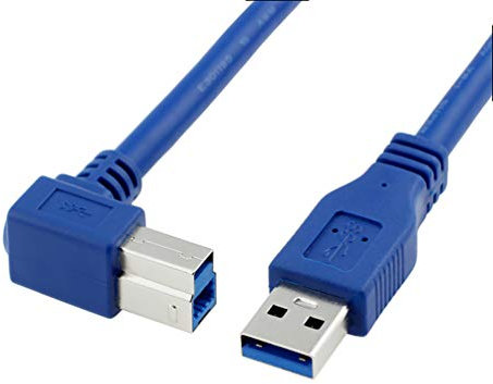LoongGate USB 3,0 Cable a Macho a B Macho Angulado, 90 Grado Conector USB 3,0 Cable para Impresora, Portátil, Dock (AM-BM 2m)