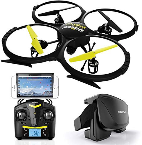 UDI R/C Quadricottero RC U818A WiFi 2.0 MP FPV con 3D VR Box (Occhiali)
