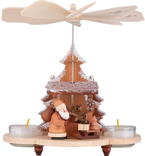 Christian Ulbricht Pyramide à 1 Niveau Père Noël au marché Striezel Natural - 19,5 cm