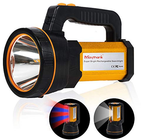 MAYTHANK Super Bright Handheld LED Flashlight High Lumens Rechargeable,Powerful Spotlight Long Range 800yd/Large Capacity Long Lasting/with Lantern, Big Heavy Duty Searchlight