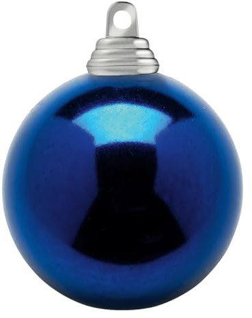 Deco Woerner Glänzende, dunkelblaue Weihnachtskugeln aus Plastik, 6 cm Ø - 24 Stück
