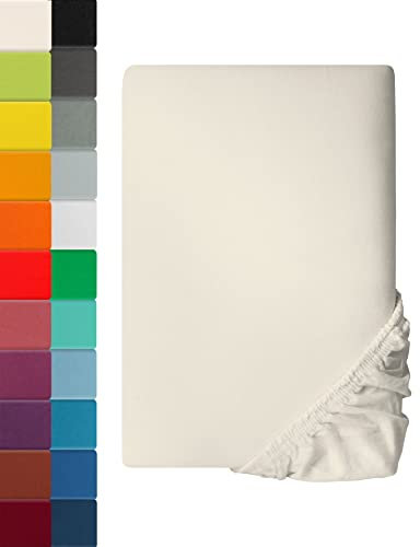 Premium Spannbettlaken MIA Creme Naturweiß | 140-160 x 200cm - 100% Baumwolle