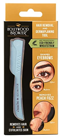 Hollywood Browzer Dermaplaning Werkzeug für Gesicht, Augenbrauenformung, Entfernen unerwünschter Haare, Peeling-Werkzeug für Frauen - Aquamarin